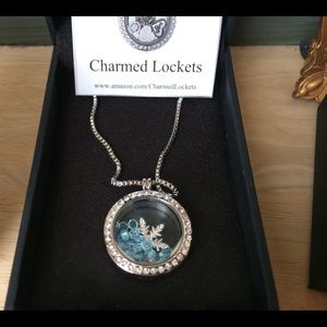 Charmed Locket Silver Necklace with Snowflake